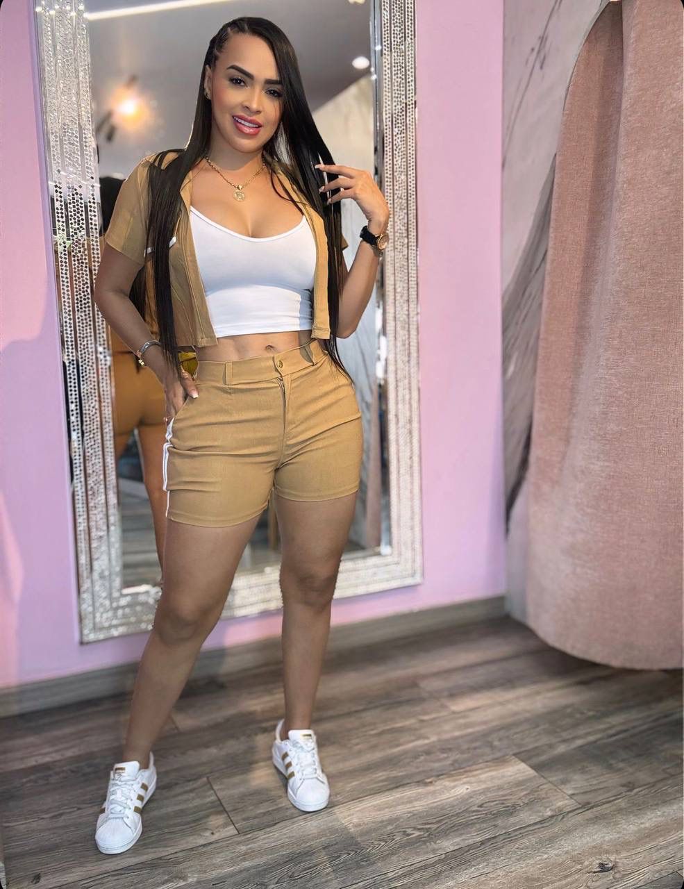 Conjunto Short, Blusa Y Chaleco M028