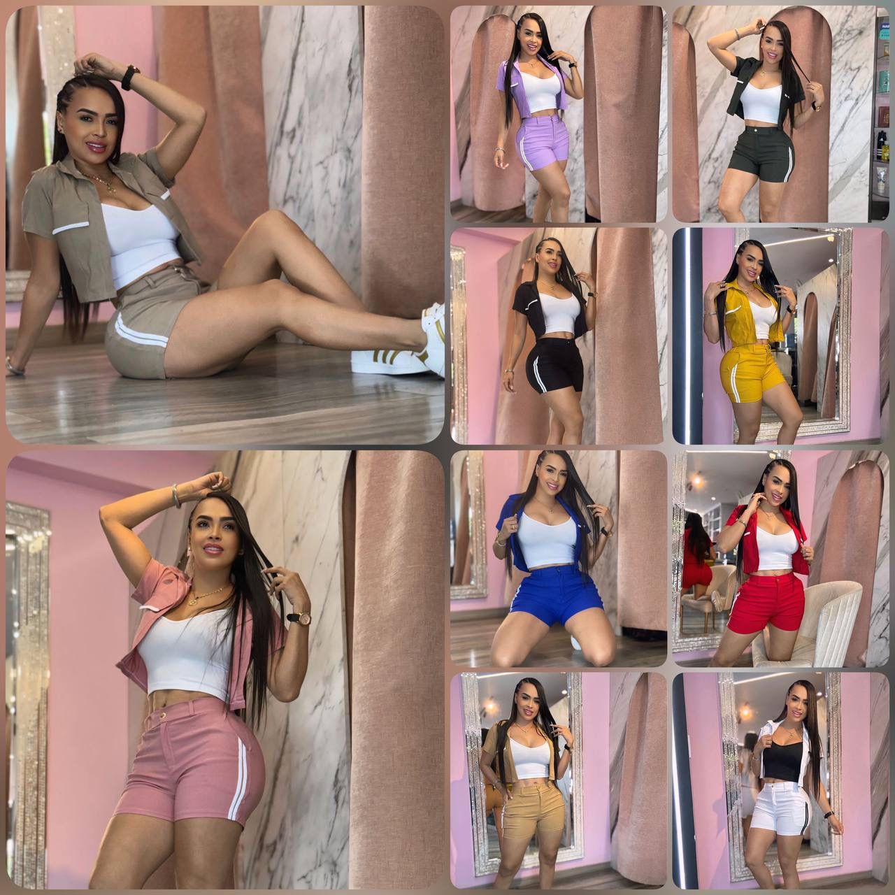 Conjunto Short, Blusa Y Chaleco M028